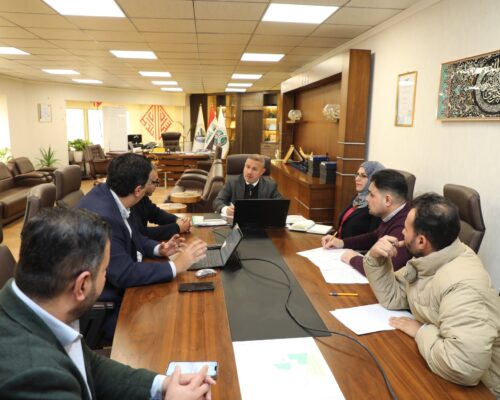 مدير عام البلديات العامة يترأس اجتماع حول موضوع ايصال الخدمات الى مدينة علي الوردي وباقي مدينة النهروان